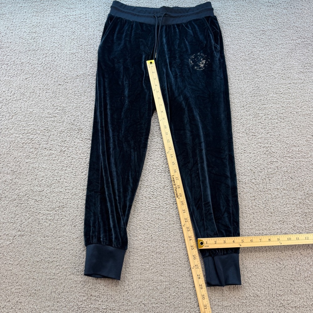 True Religion Womens Navy Blue Velour Buddha Foil Joggers Pants L 205349-4100 - Picture 3 of 9